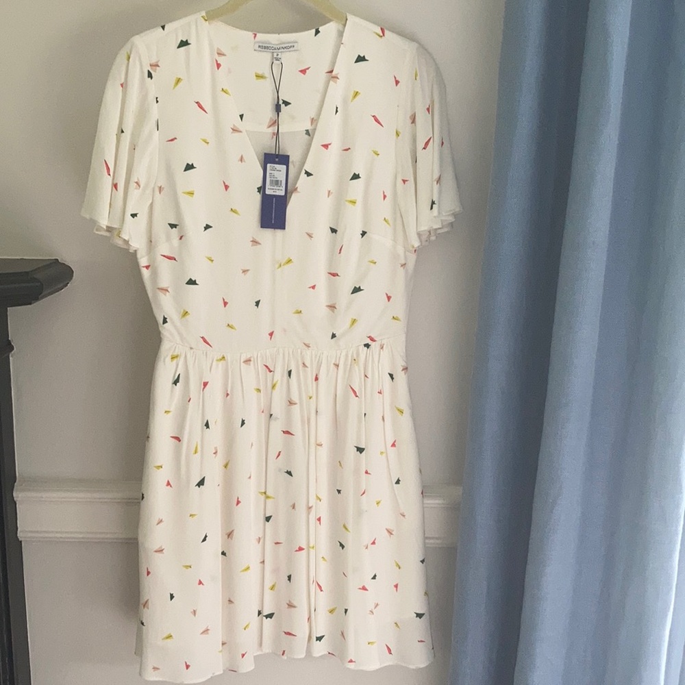 Rebecca Minkoff flutter sleeve mini dress.